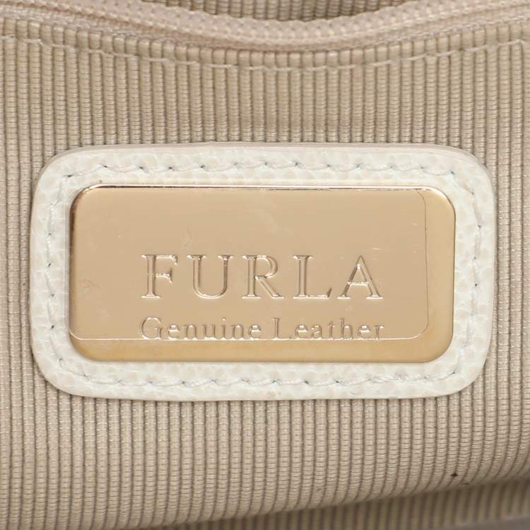 Pre Owned Furla White Leather Metropolis Shoulder Bag