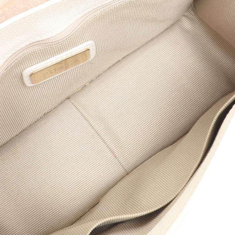 Pre Owned Furla White Leather Metropolis Shoulder Bag