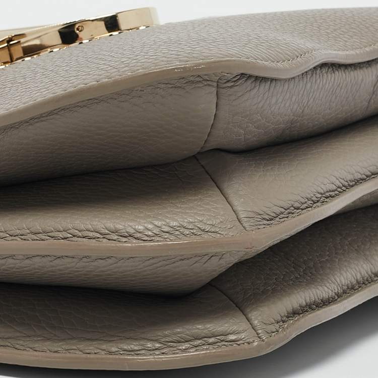 Pre Owned Furla Grey Leather Ducale Top Handle Bag