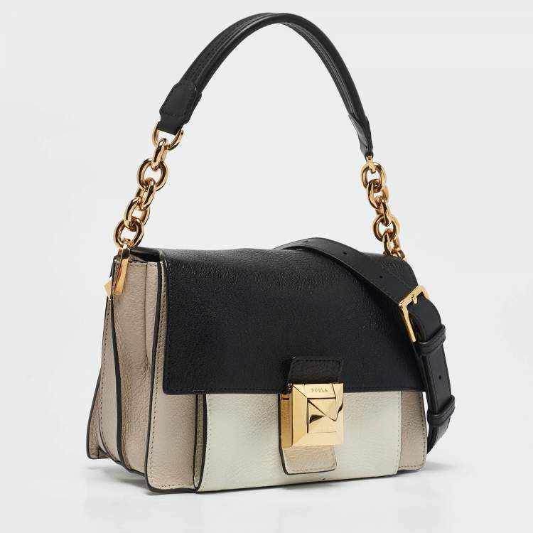 Pre Owned Furla Tricolor Leather Mini Diva Top Handle Bag