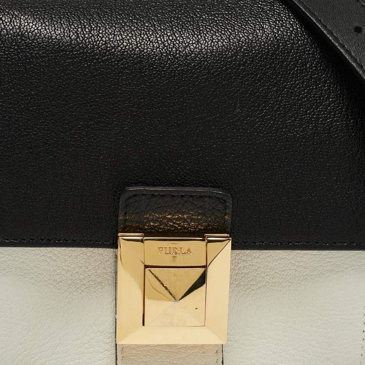 Pre Owned Furla Tricolor Leather Mini Diva Top Handle Bag