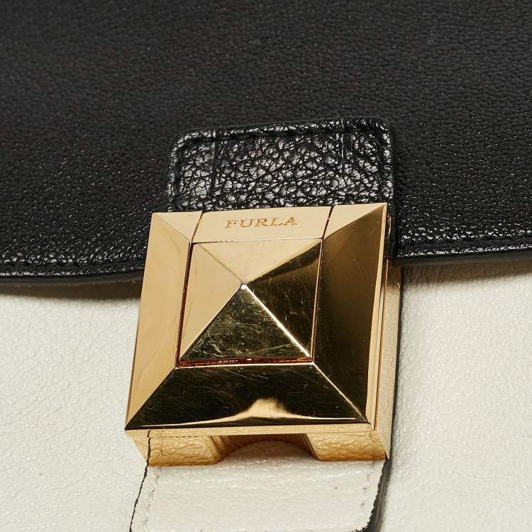 Pre Owned Furla Tricolor Leather Mini Diva Top Handle Bag