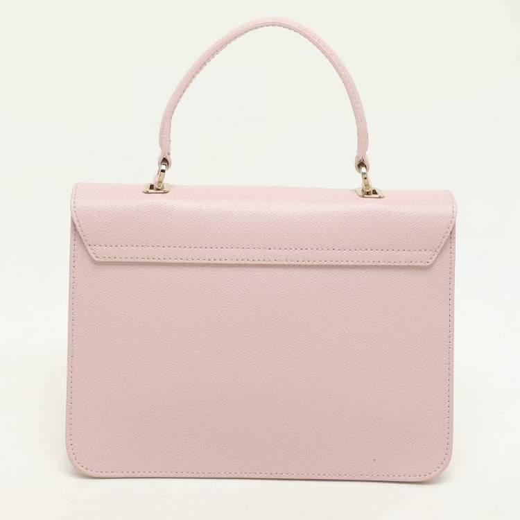 Pre Owned Furla Pink Leather Metropolis Top Handle Bag