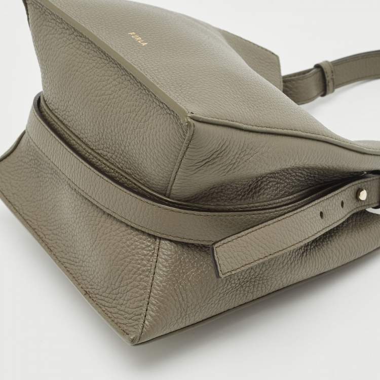 Pre Owned Furla Agave Leather Mini Nuvola Bucket Bag