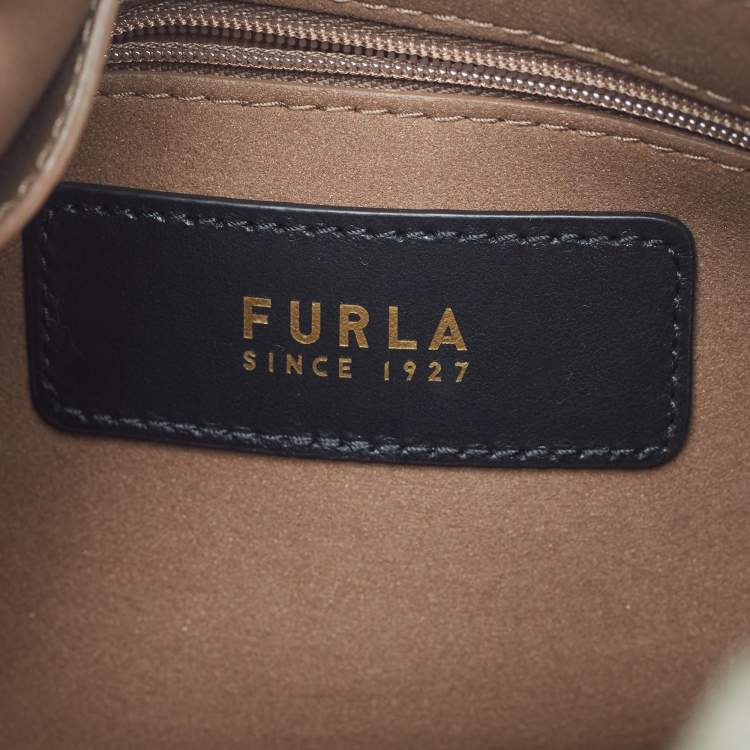 Pre Owned Furla Agave Leather Mini Nuvola Bucket Bag