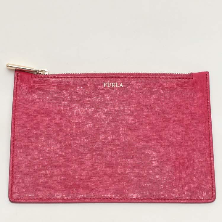 Pre Owned Furla Orange/Magenta Leather Tote