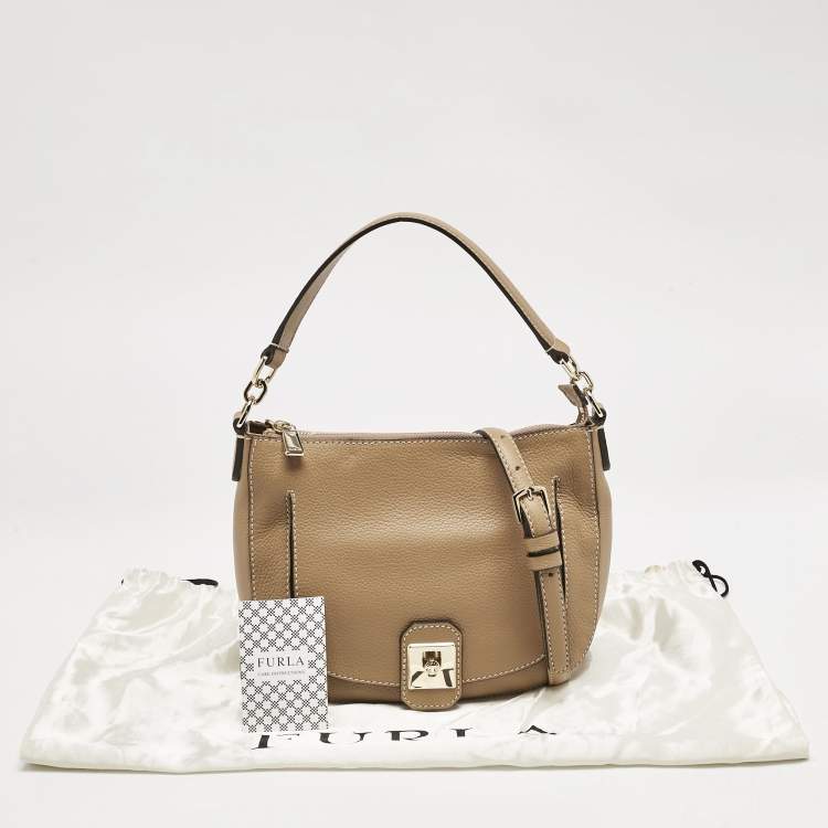 Pre Owned Furla Beige Leather Shoulder Bag