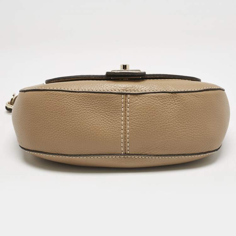 Pre Owned Furla Beige Leather Shoulder Bag