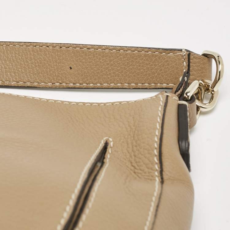 Pre Owned Furla Beige Leather Shoulder Bag