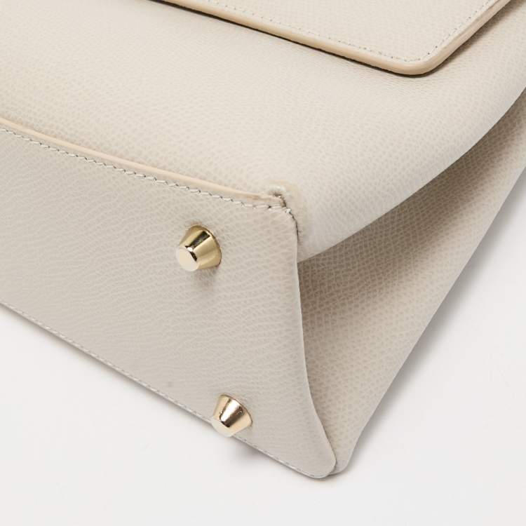 Pre Owned Furla Light Grey Leather 1927 Top Handle Bag