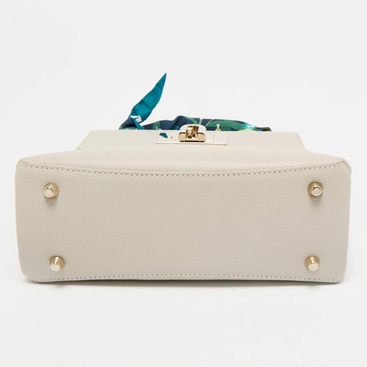 Pre Owned Furla Light Grey Leather 1927 Top Handle Bag