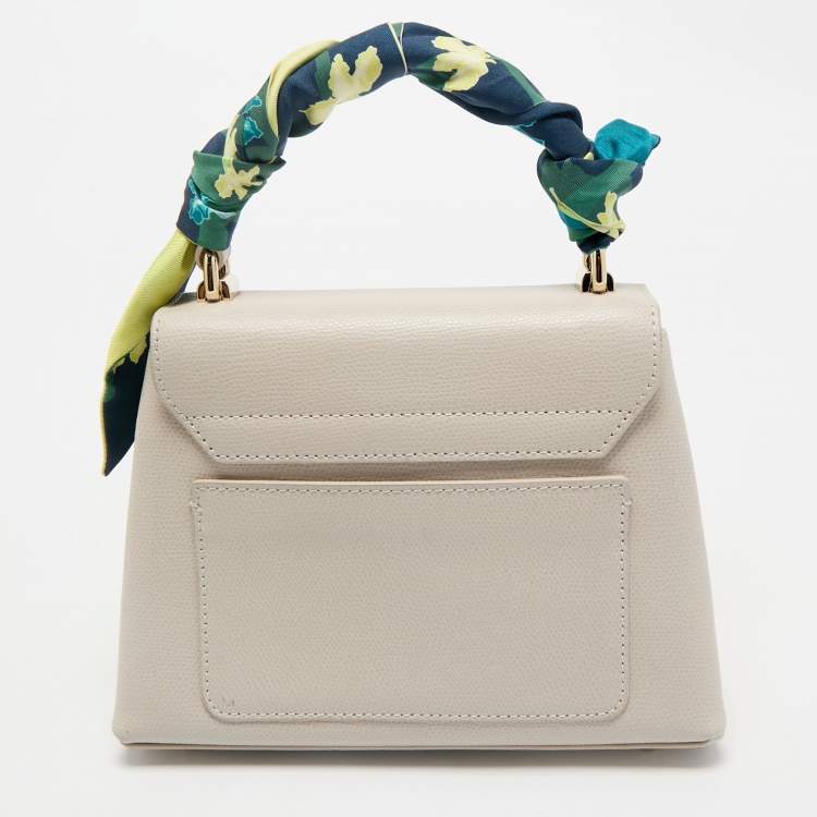 Pre Owned Furla Light Grey Leather 1927 Top Handle Bag