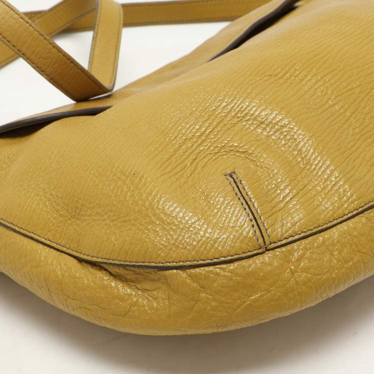 Pre Owned Furla Yellow Leather Crossbody Bag