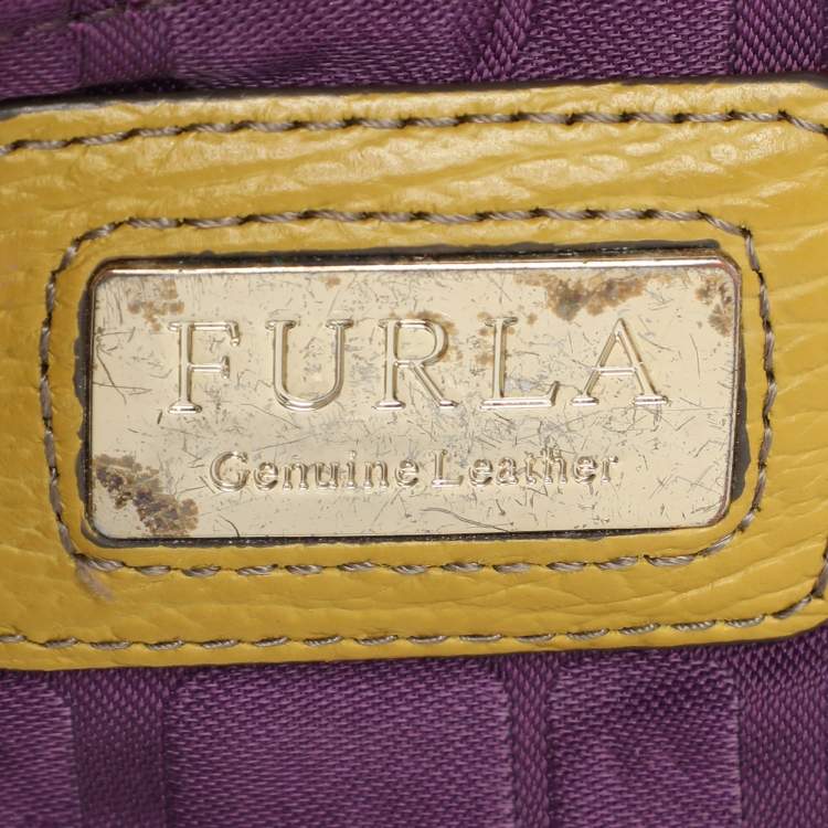 Pre Owned Furla Yellow Leather Crossbody Bag