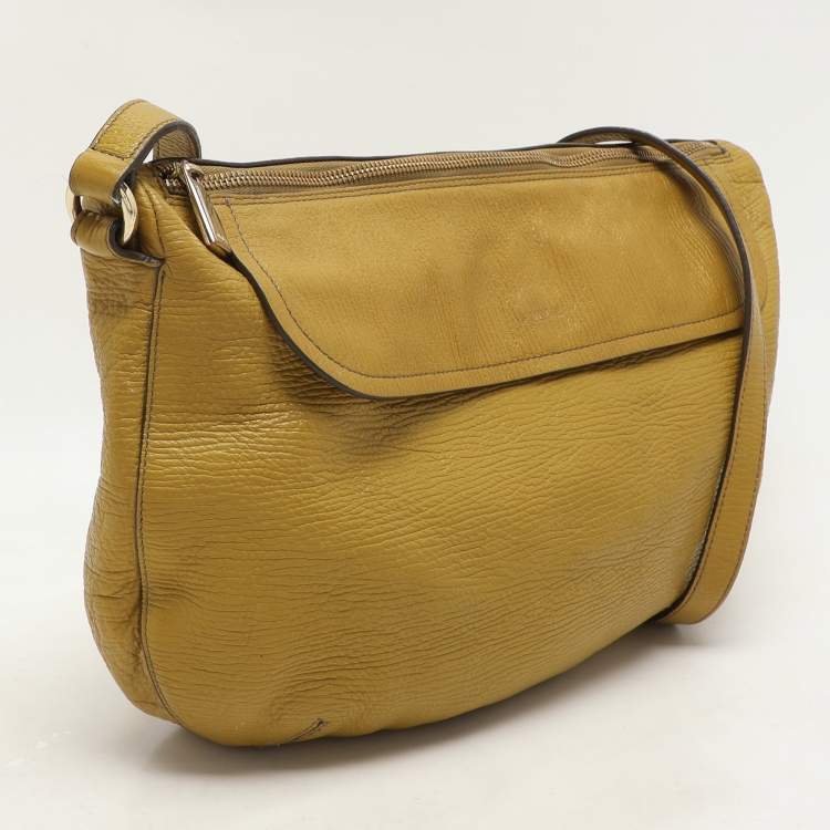 Pre Owned Furla Yellow Leather Crossbody Bag