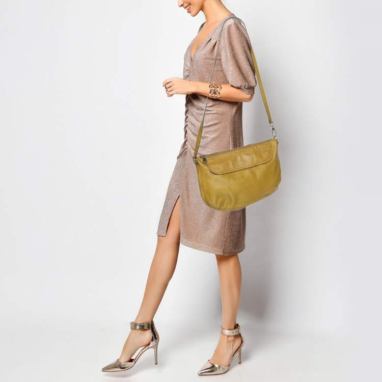 Pre Owned Furla Yellow Leather Crossbody Bag