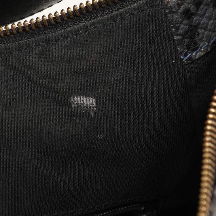 Pre Owned Furla Blue/Black Python Embossed Leather Hobo