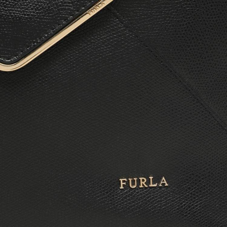 Pre Owned Furla Black Leather Kelis Tote