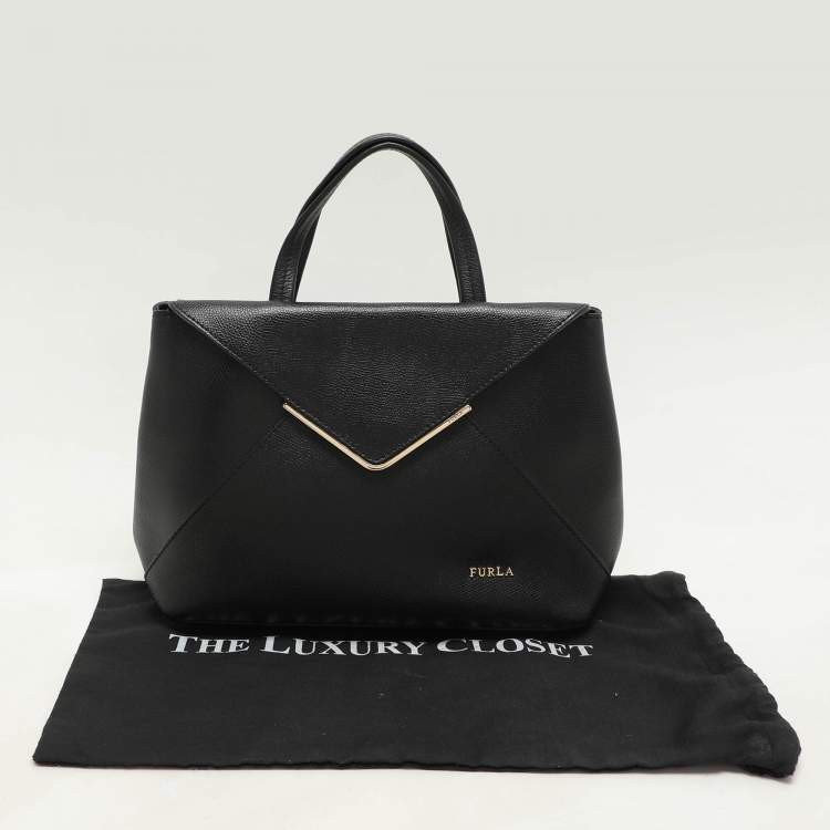 Pre Owned Furla Black Leather Kelis Tote