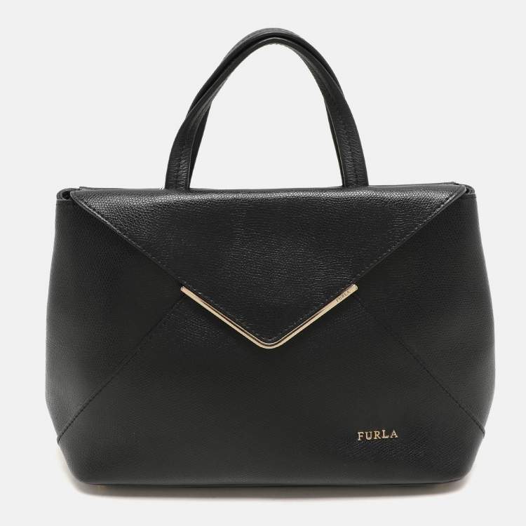 Pre Owned Furla Black Leather Kelis Tote