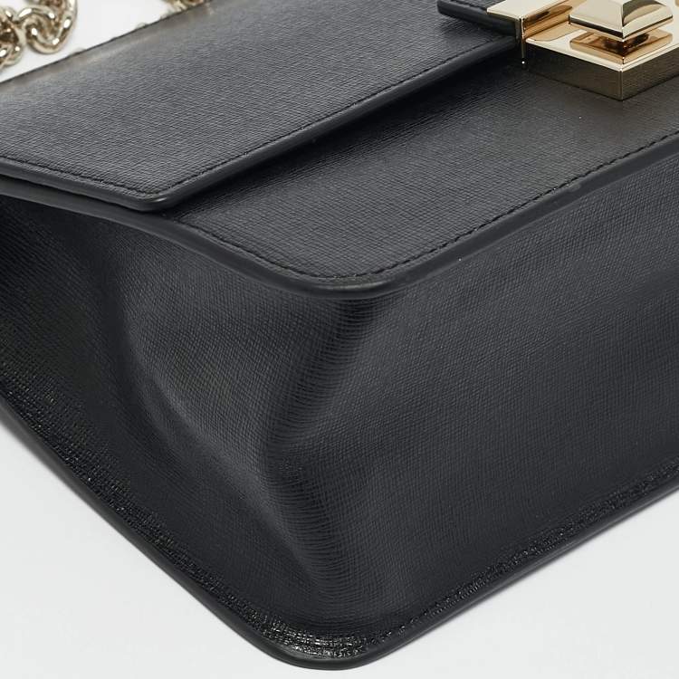 Pre Owned Furla Black Leather Bella Crossbody Bag
