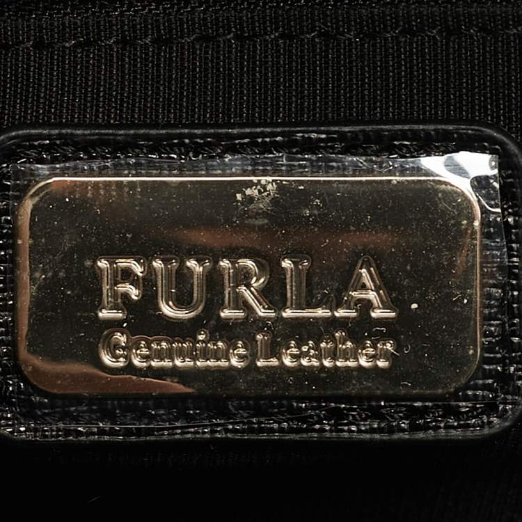 Pre Owned Furla Black Leather Bella Crossbody Bag