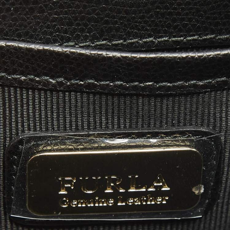 Pre Owned Furla Black Leather Mini Metropolis Crossbody Bag