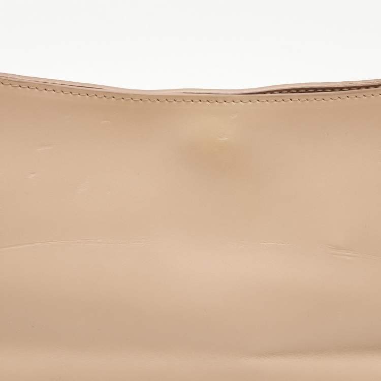 Pre Owned Furla Peach Leather Zip Shoulder Bag