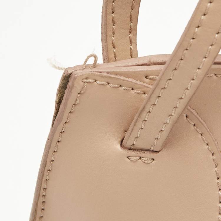 Pre Owned Furla Peach Leather Zip Shoulder Bag