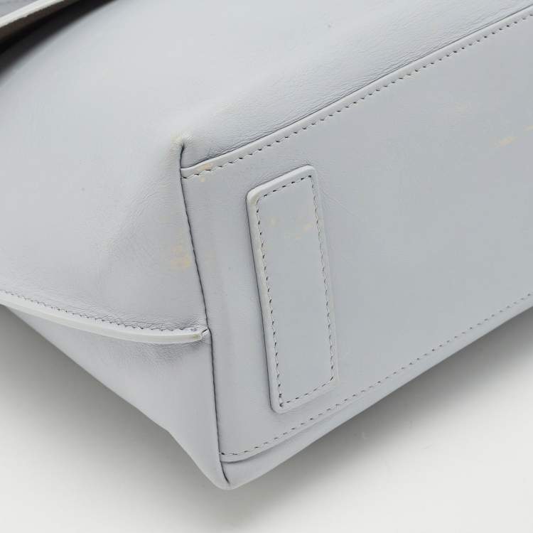 Pre Owned Furla Light Blue Leather Tortona Top Handle Bag