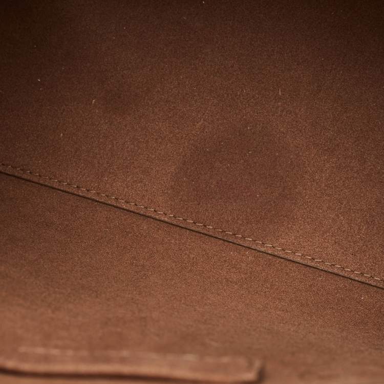 Pre Owned Furla Tan Croc Embossed Leather Tote