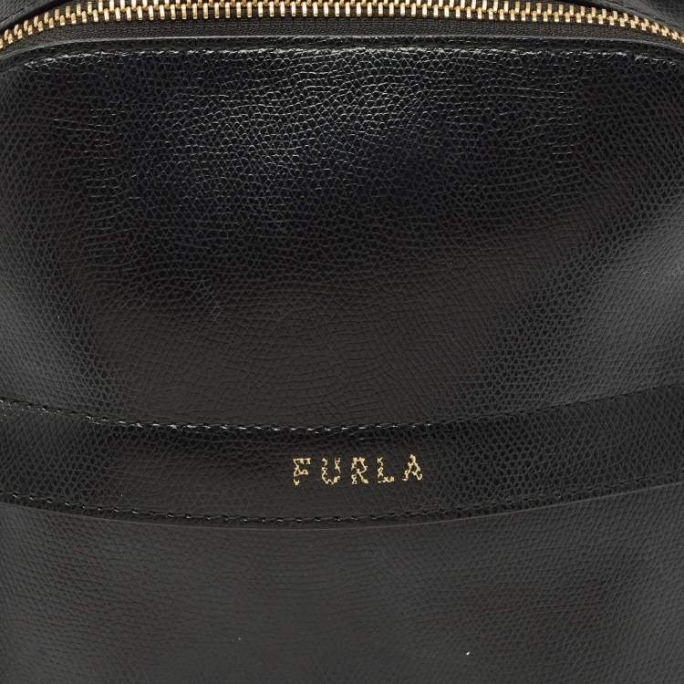 Pre Owned Furla Black Leather Favola Backpack