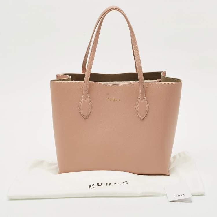 Pre Owned Furla Pink Leather Era Tote
