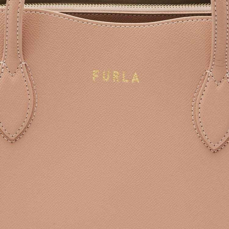 Pre Owned Furla Pink Leather Era Tote