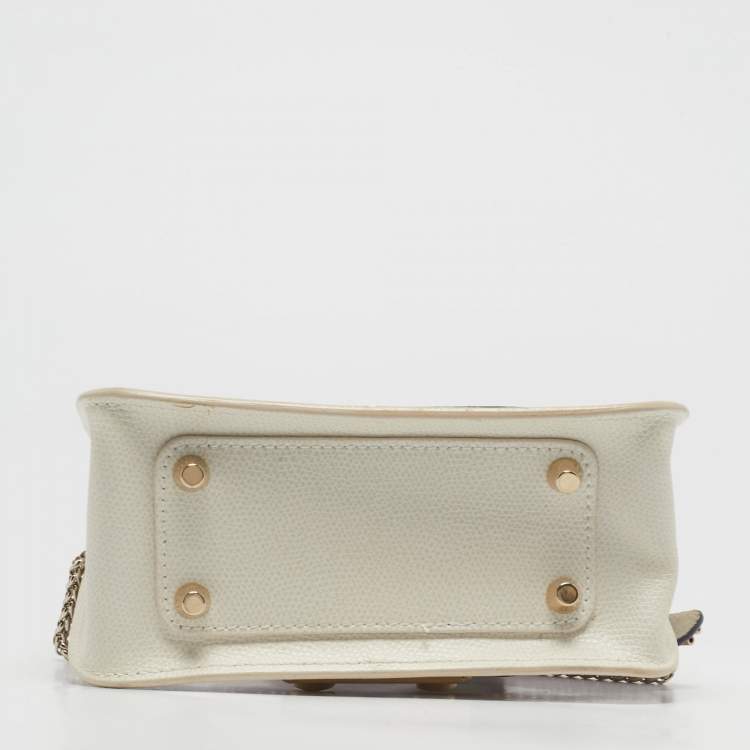 Pre Owned Furla Multicolor Leather Mini Metropolis Changeable Flap Crossbody Bag