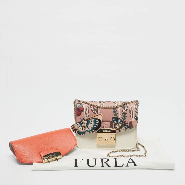 Pre Owned Furla Multicolor Leather Mini Metropolis Changeable Flap Crossbody Bag