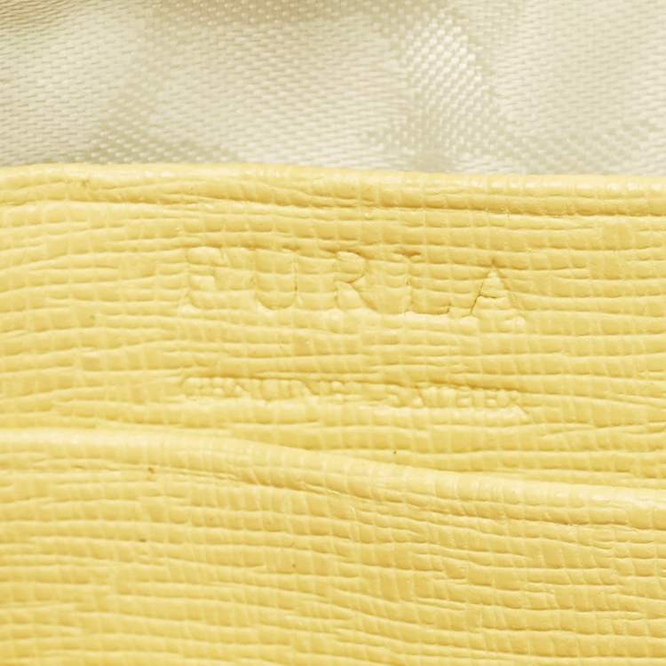 Pre Owned Furla Yellow Leather Zip Continental Wallet