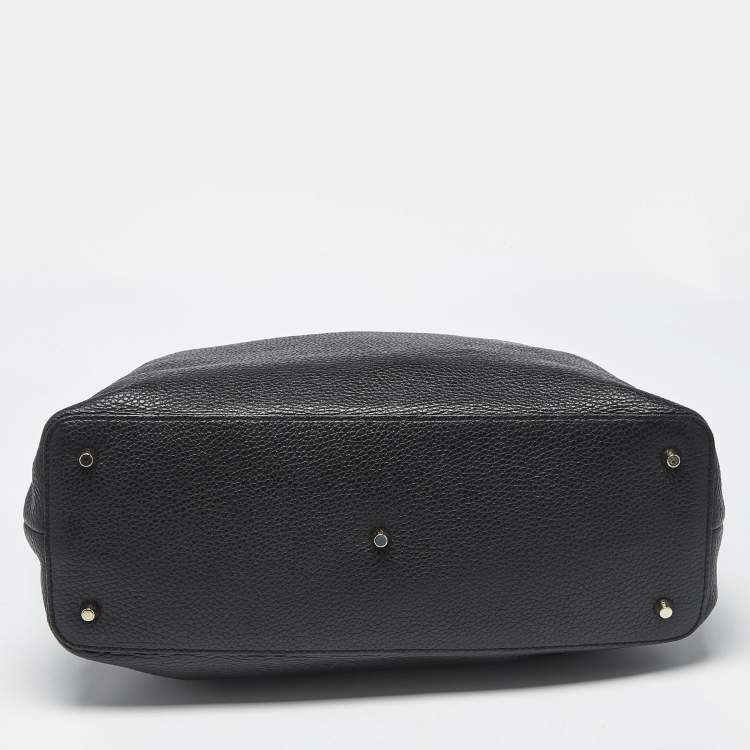 Pre Owned Furla Black Leather Julia Chain Tote