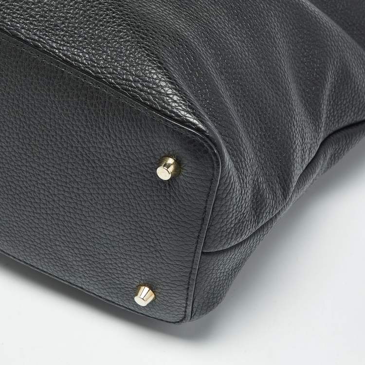 Pre Owned Furla Black Leather Julia Chain Tote
