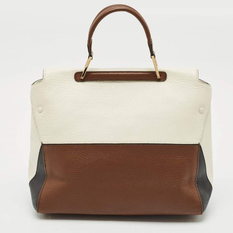 Pre Owned Furla Tricolor Leather Artesia Creta Top Handle Bag