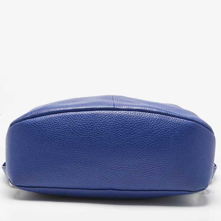 Pre Owned Furla Blue Leather Zipped Shoulder Bag