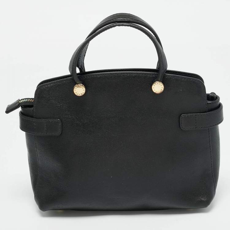 Pre Owned Furla Black Leather Agata Satchel