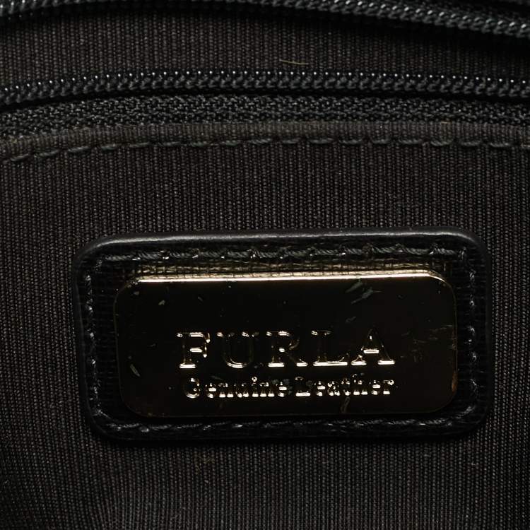 Pre Owned Furla Black Leather Agata Satchel