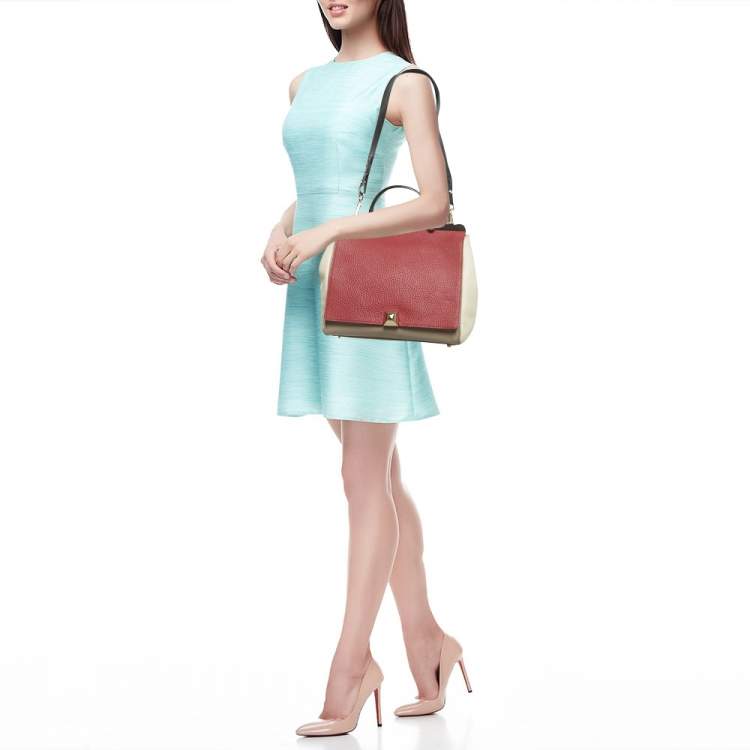 Pre Owned Furla Multicolor Leather Medium Cortina Top Handle Bag