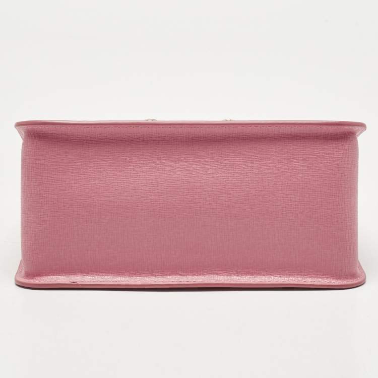 Pre Owned Furla Pink Leather Metropolis Top Handle Bag