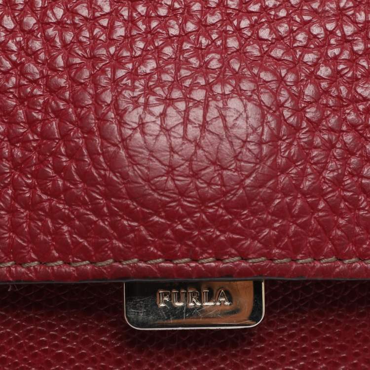Pre Owned Furla Red Leather Chain Crossbody Bag