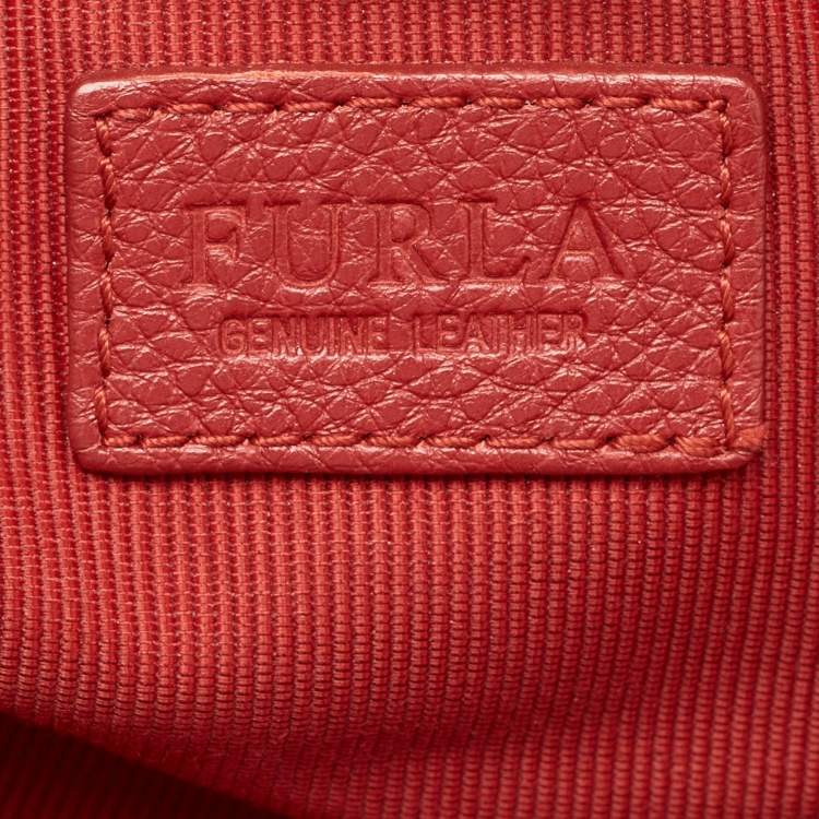 Pre Owned Furla Red Leather Arianna Satchel