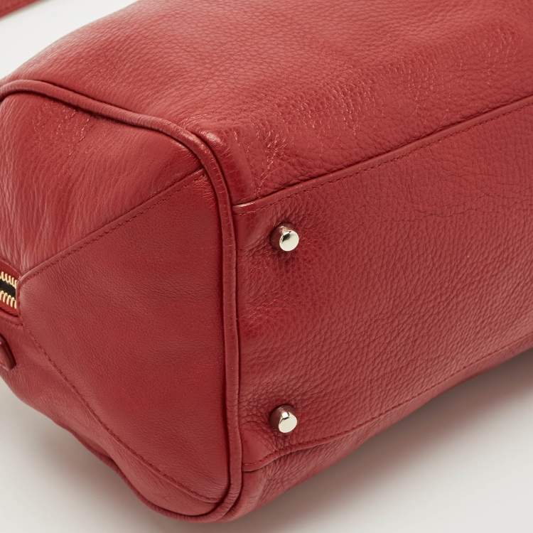 Pre Owned Furla Red Leather Arianna Satchel