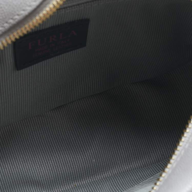 Pre Owned Furla Grey Leather Mini Brava Crossbody Bag