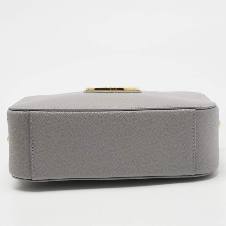 Pre Owned Furla Grey Leather Mini Brava Crossbody Bag